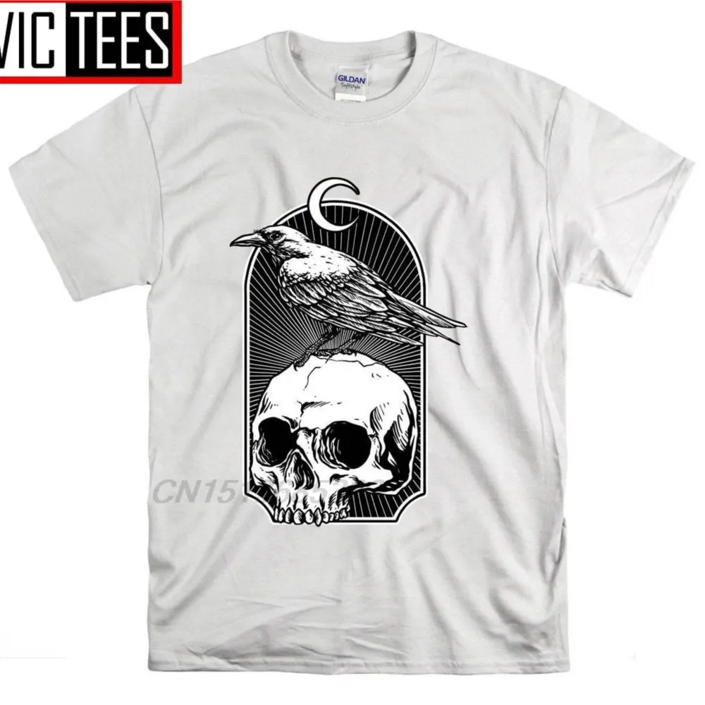 

Crow Skull T Shirts Men Night Moon Dark T-shirts Let's Take A Coffee Break Unisex Printed T Shirts Hype Word Hobby T-shirts