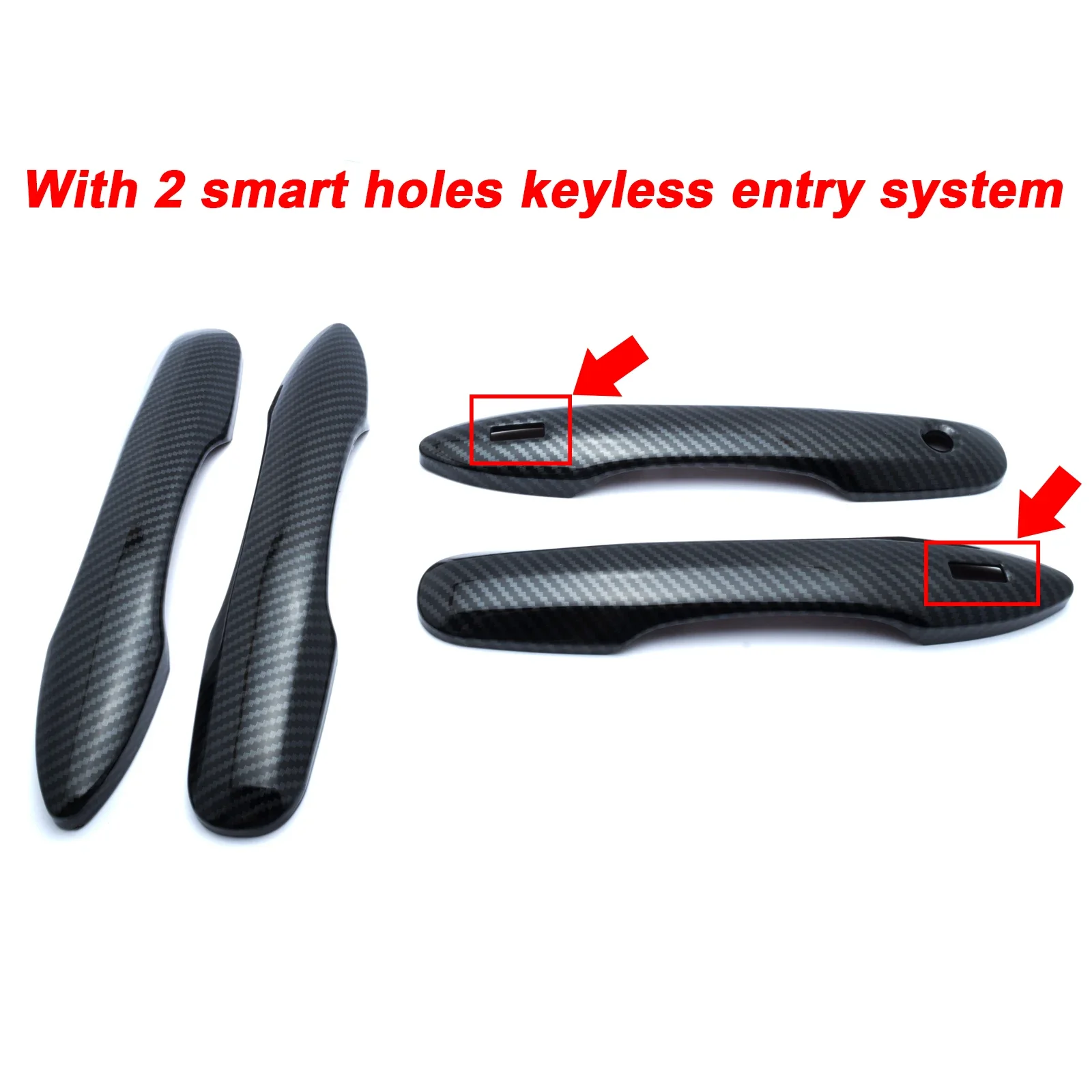 Узор из углеродного волокна внешняя дверная ручка накладка умная замочная