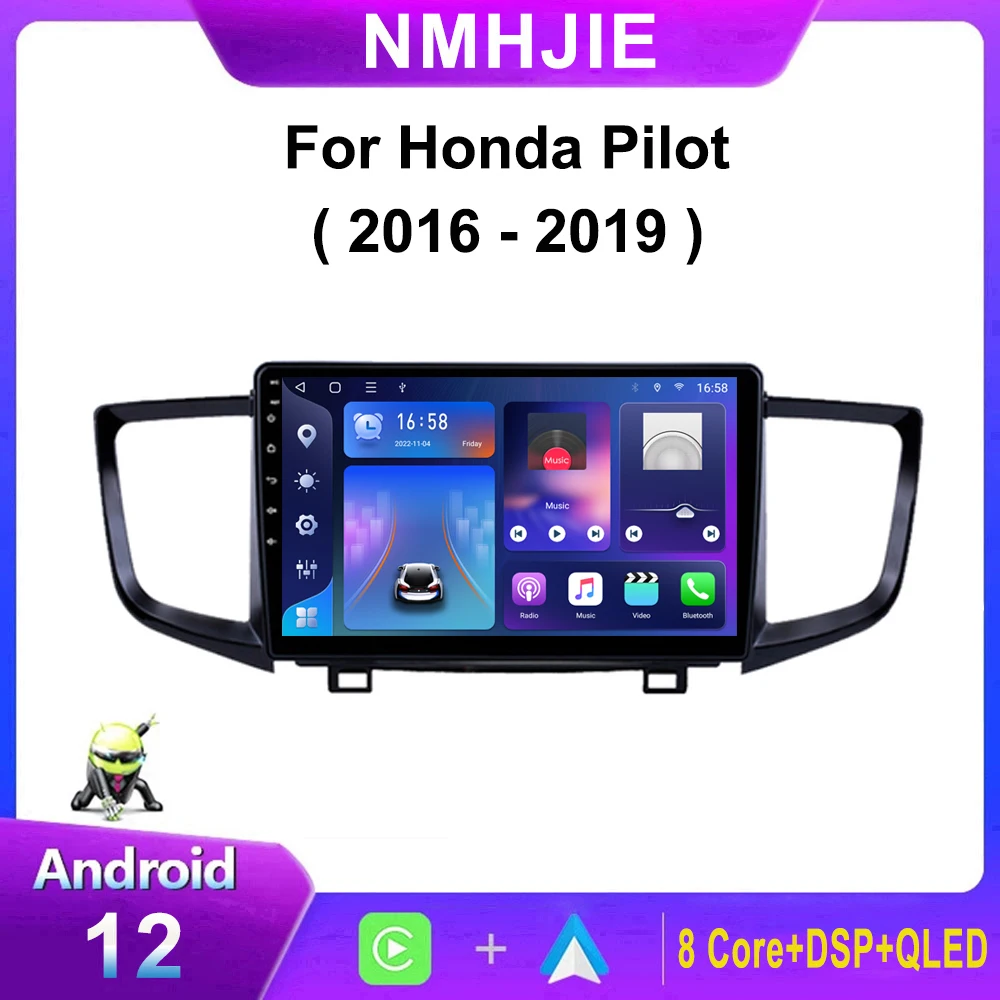 

Car Radio Multimedia Video Player Navigation GPS Wireless Carplay Android 12 Auto Stereo 2Din Wifi For Honda Pilot 2016 - 2019