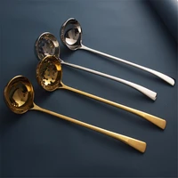 light luxury golden long handle hot pot colander 304 stainless steel soup spoon skimmer skimming spoon strainer home hotel