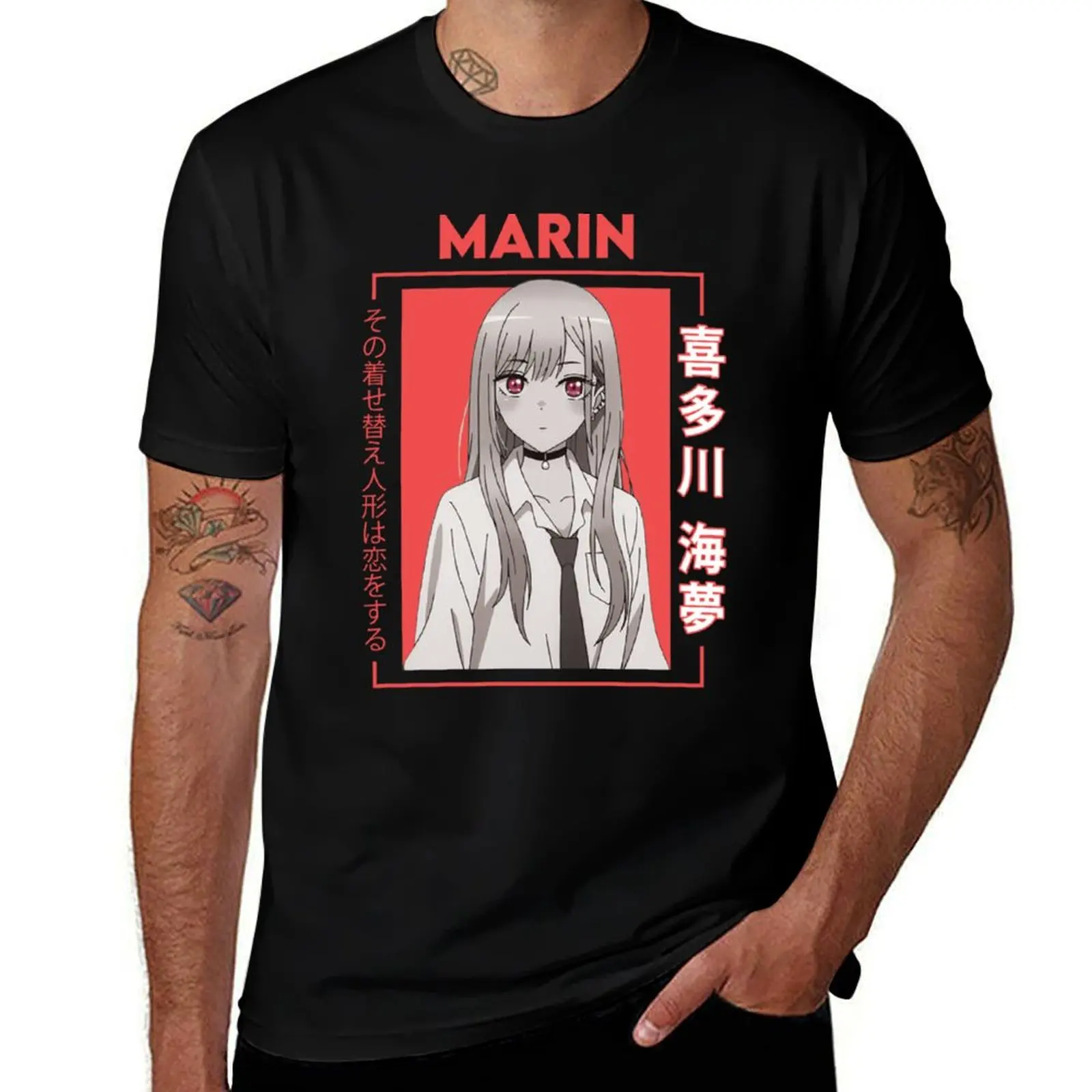 Фото Футболка Kitagawa Marin, мужские хлопковые мягкие футболки с принтом, мужские футболки для мужчин, винтажная футболка с графикой №1