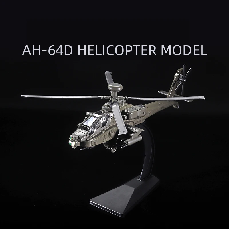 

1:64 Scale AH-64D Alloy Helicopter Metal Diecast Toy Flying Aircraft American Fighter Simulation Ornament Toys For Children Kids