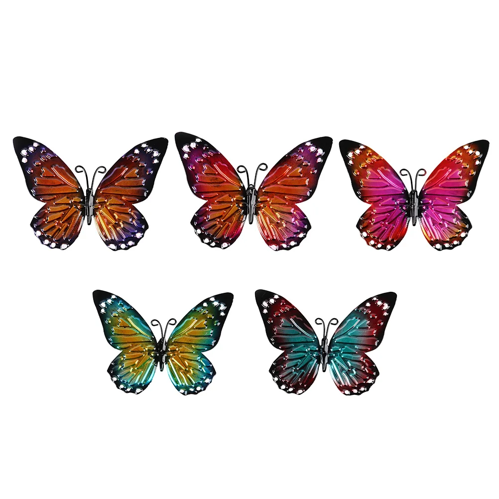 

5Pcs Nursery Wall Decor Insect Figurine Garden Bug Wall Decor Colored Metal Wall Butterflies Garden Butterflies Decor