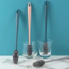 Силиконовая щетка для чашек, приспособление для очистки стекла, кухонный инструмент для очистки, длинная ручка, стеклянная бутылка
