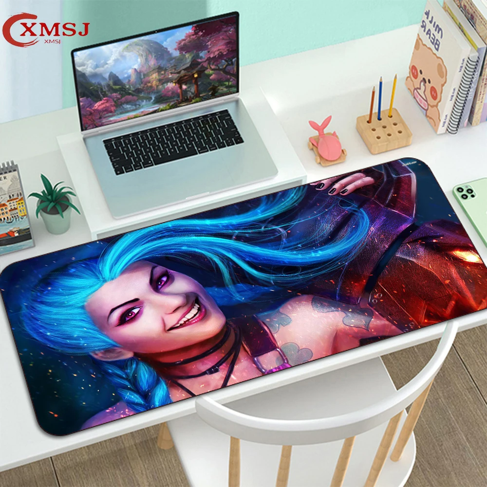 

Anime Arcane Jinx Large Mouse Pad Xl PC Desktop Mouse Pad Tapis De Souris for Gamer Office Computer Gamer Desk Pad Mouse Pad Rug