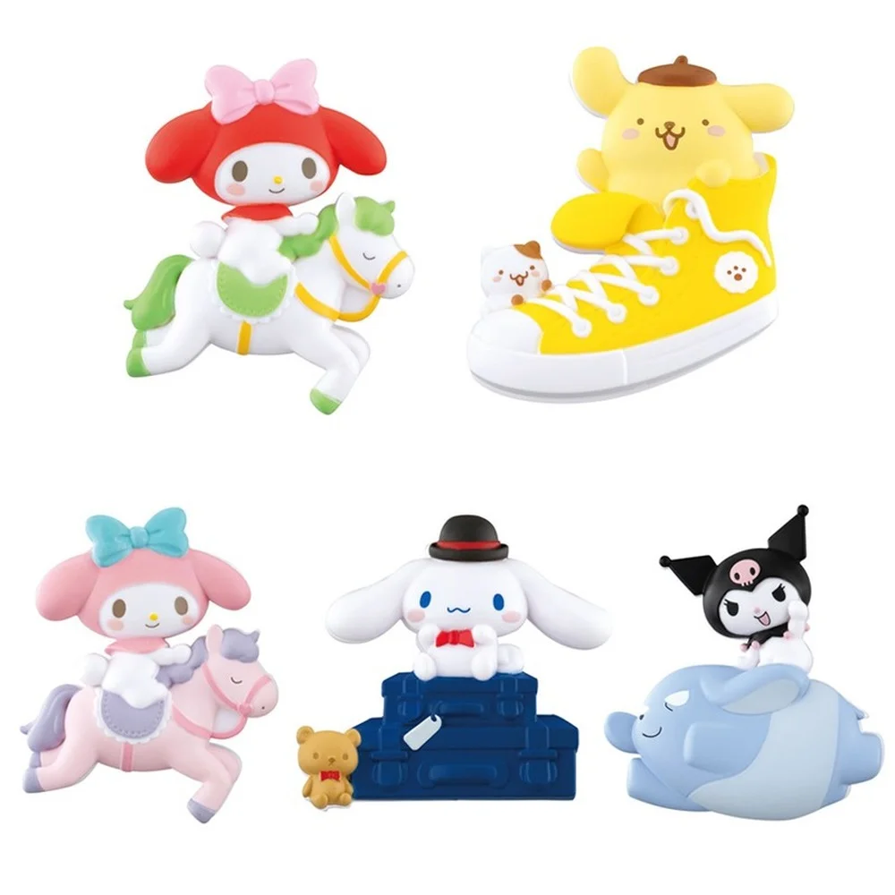 

100% оригинальная Bandai My Melody Kuromi Onpompurin цветной зажим Series 3 Cinnamorol аниме-фигурки, коллекционные экшн-игрушки