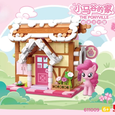 Строительные блоки My Little Pony, вид на улицу, сумеречный блеск, пирог, модель для сращивания, орнамент, головоломка, коллекция игрушек, подарок