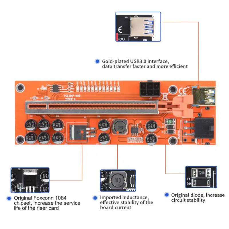 Подъемник для майнинга биткоинов 1-6 шт. фрикционный подъемник 010 PCI Express X16