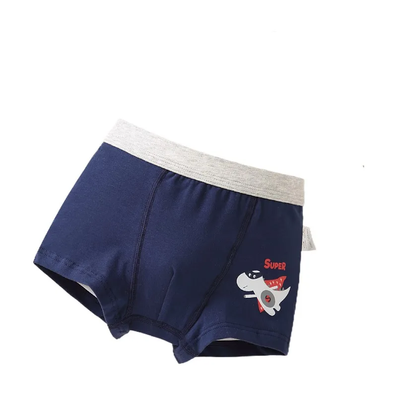 

2022 Summer Thin Children's Cotton Boxer Briefs Cartoon Car Dinosaur Briefs for 3-8 Year Old Boys