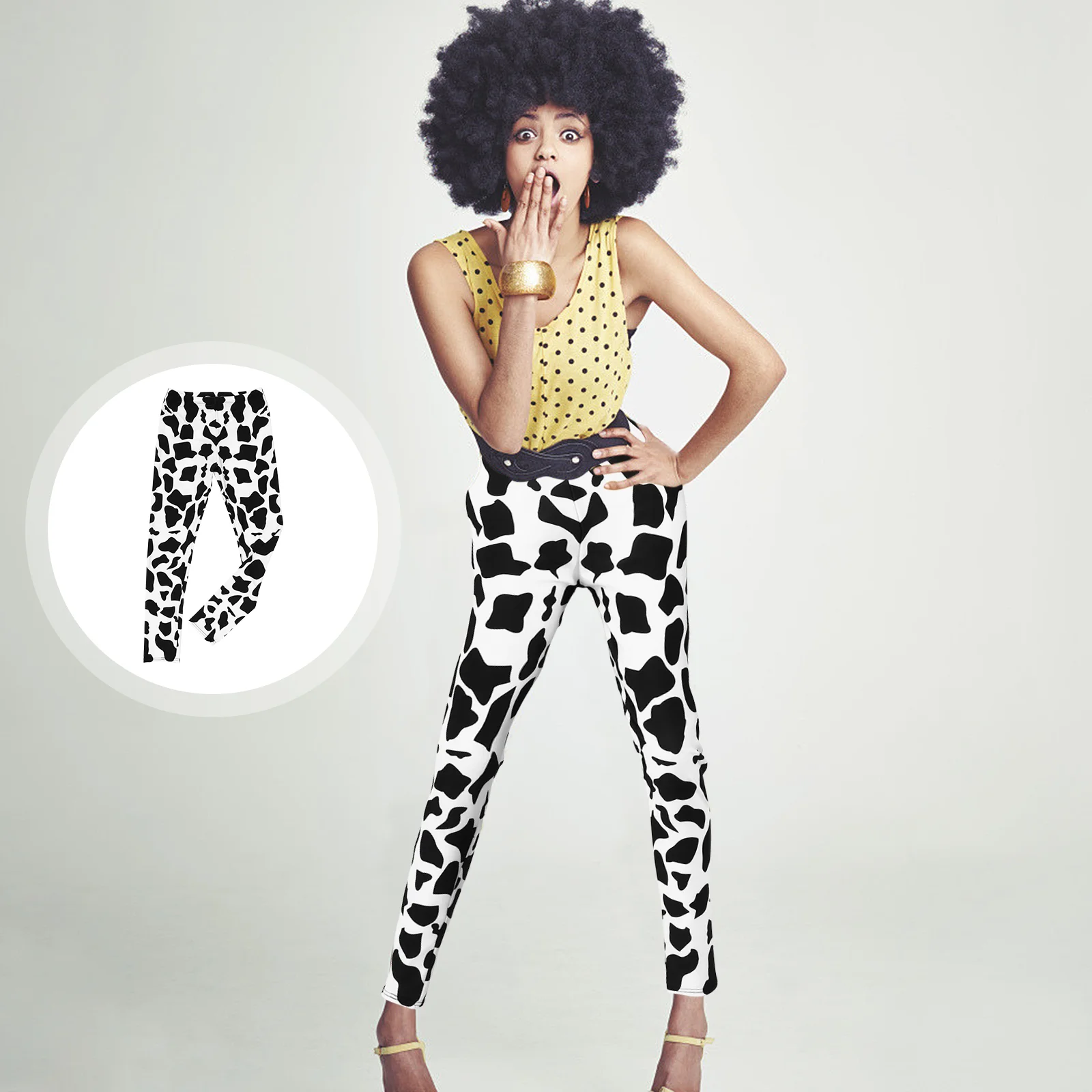 

Leggings Cow Stockings Print Pants Workout Bottoming Women Pattern Stylish Yoga Elastic Seamless Tights Runninganimal Shiny