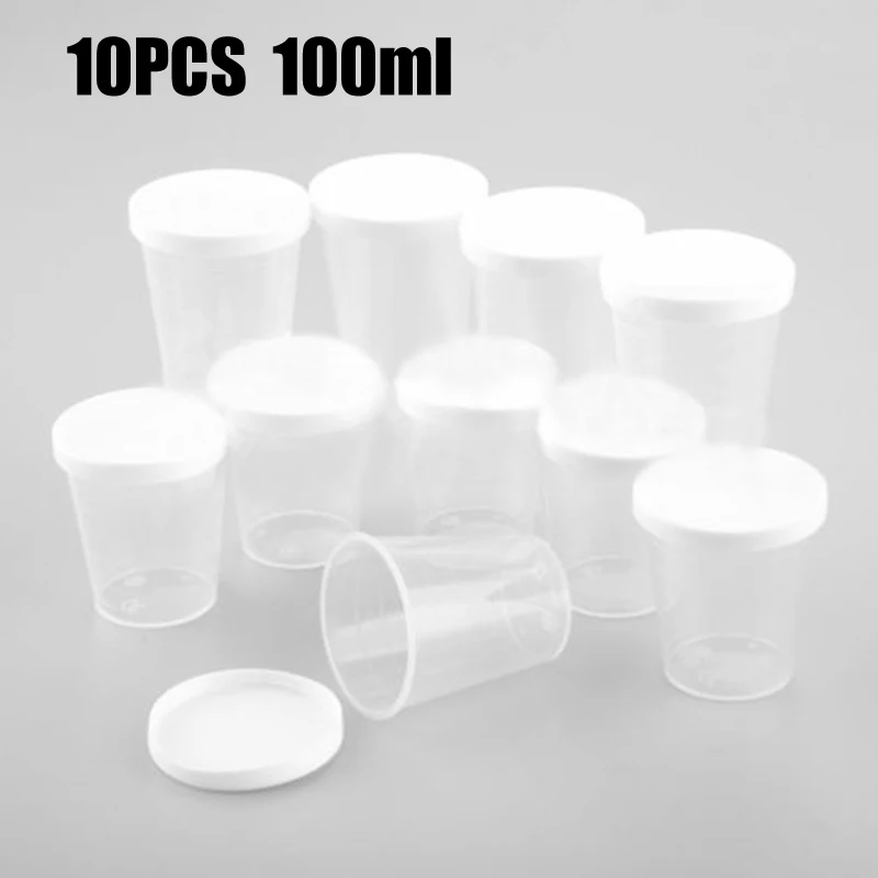 

10Pcs 100ml Medicine Measuring Measure Cups Clear Plastic JugCup Container Baking Beaker Transparent Graduated Liquid Holder