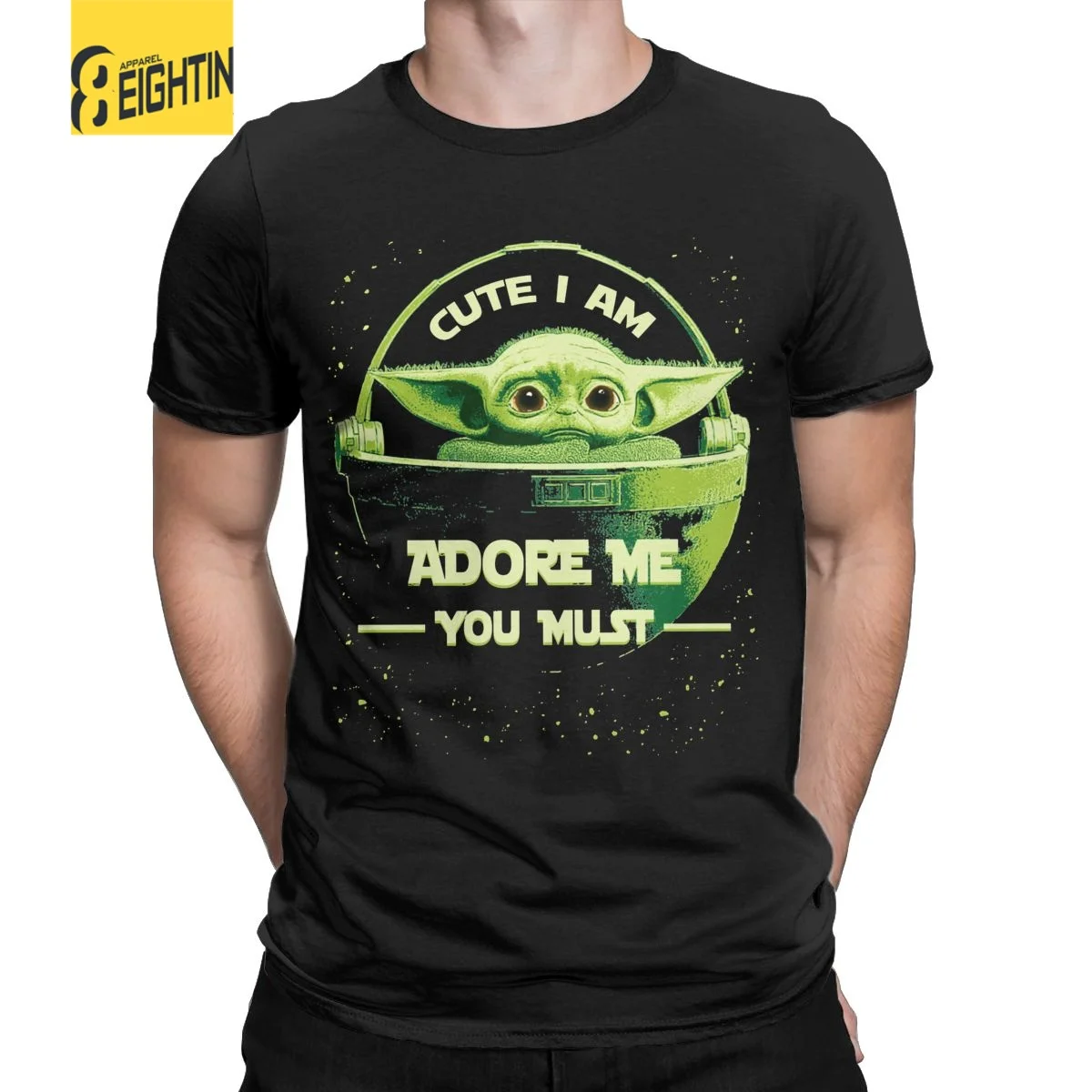 Футболка детская Yoda с круглым вырезом 100% хлопок принтом |