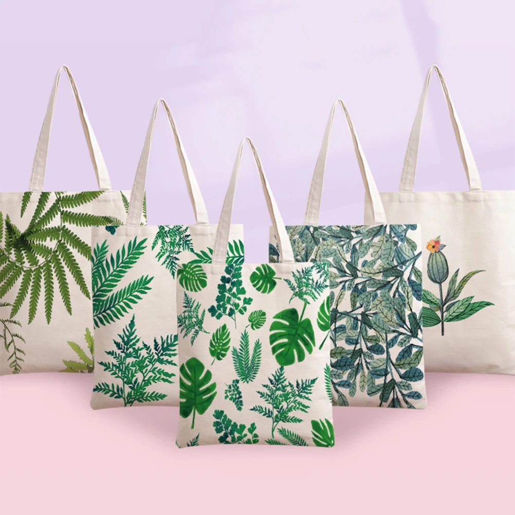 

Reusable Shopping Bag Fashion Women Canvas Tote Bags Cactus Printing Bag Cartoon Bolsa De Compras Shopper Shoulder Bags