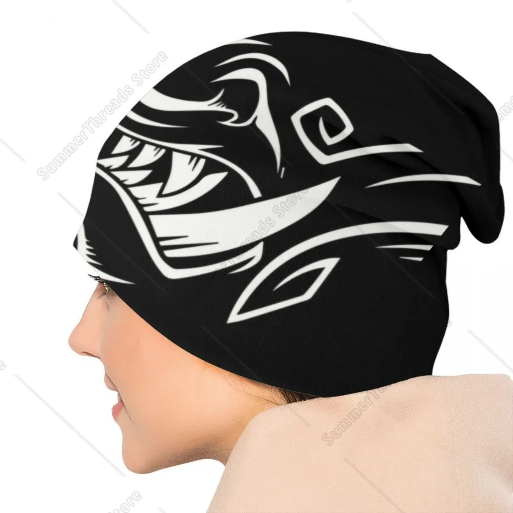 Oni Japan Samurai Demon Beanie Cap Зимняя теплая шапка Homme Вязаные шапки Street Outdoor Hanya Tattoo Skullies