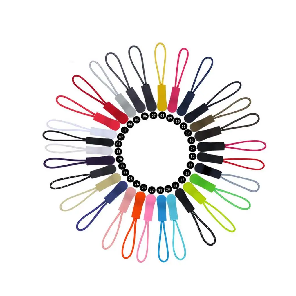 

5pcs/10pcs/20pcs 29 Bright Color Plastic PVC Nylon Sports Clothes Zipper Head Color Random New