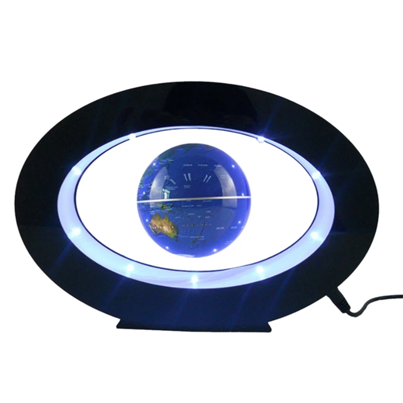 

3 Inches Floating Globe Globe World Map Magnetic Levitation Globes C-Frame LED English Blue Globe For Kids-US Plug