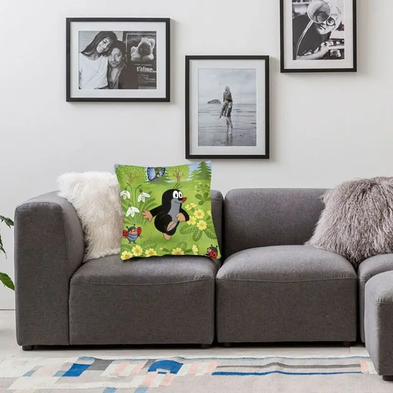 Cute Happy Mole Krtek Luxury Throw Pillow Cover Home Decor Cartoon Little Maulwurf Chair Cushion images - 6