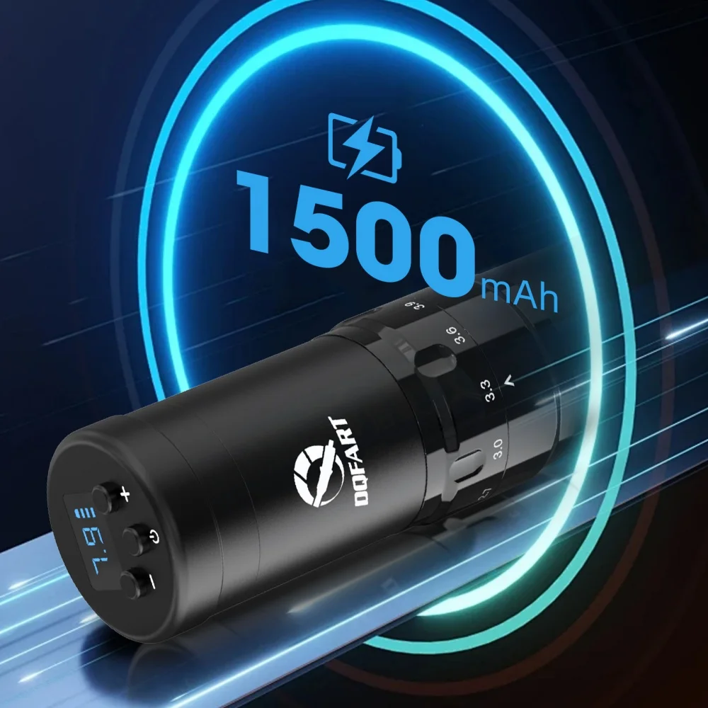 Фото Беспроводная электрическая тату-машинка DQFART T1Pro 13 см, 1500 мАч, 5-6 часов работы, регулировка скорости, профессиональная для художников №5