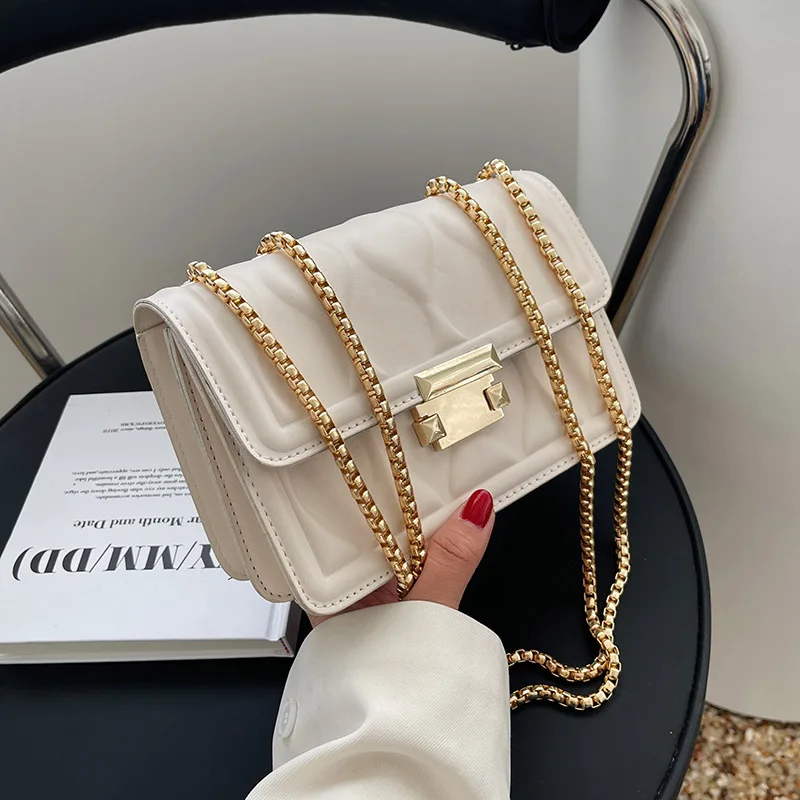 

Luxury Lady Quilted Cute PU Leather Crossbody Sling Bag for Women 2022 Summer Female Good Quality Chain Brand Shoulder Handbag