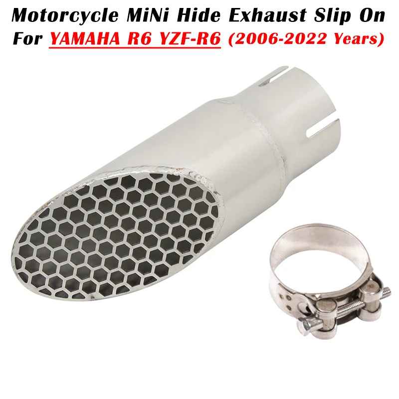 Slip On For YAMAHA R6 YZF-R6 2006 2007 2008 - 2021 2022 Motorcycle Exhaust Escape System Modified Hidden Muffler No DB Killer