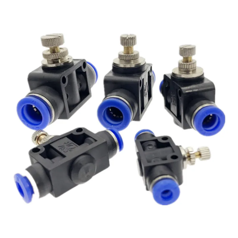 

Pneumatic Airflow Regulator 4mm 6mm 8mm 10mm 12mm OD Hose Tube Gas Flow Adjust Valve Connector Fitting Air Speed Control Crane