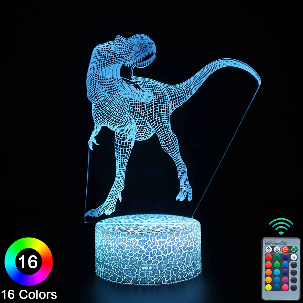 

Динозавр светодиодный 3D ночник сенсорный пульт дистанционного управления Новинка Настольная лампа Декор для комнаты Рождество День рожде...
