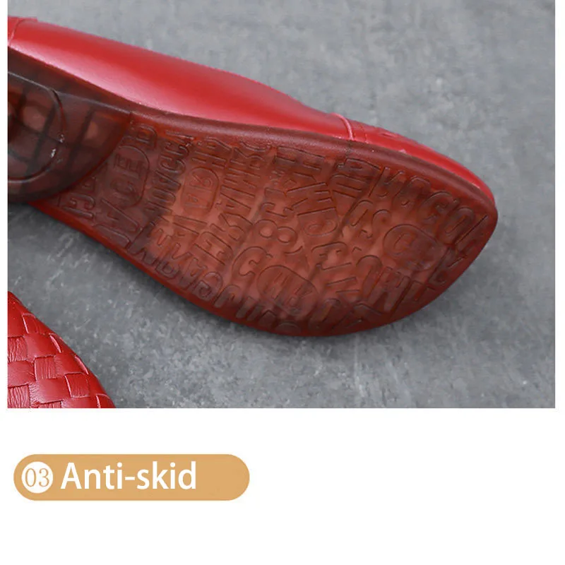 Plain Woven Work Flats For Women Summer Leather Shoes Free Shipping Woman Ladies Ballet Flats Driving Moccasins Summer Loafers