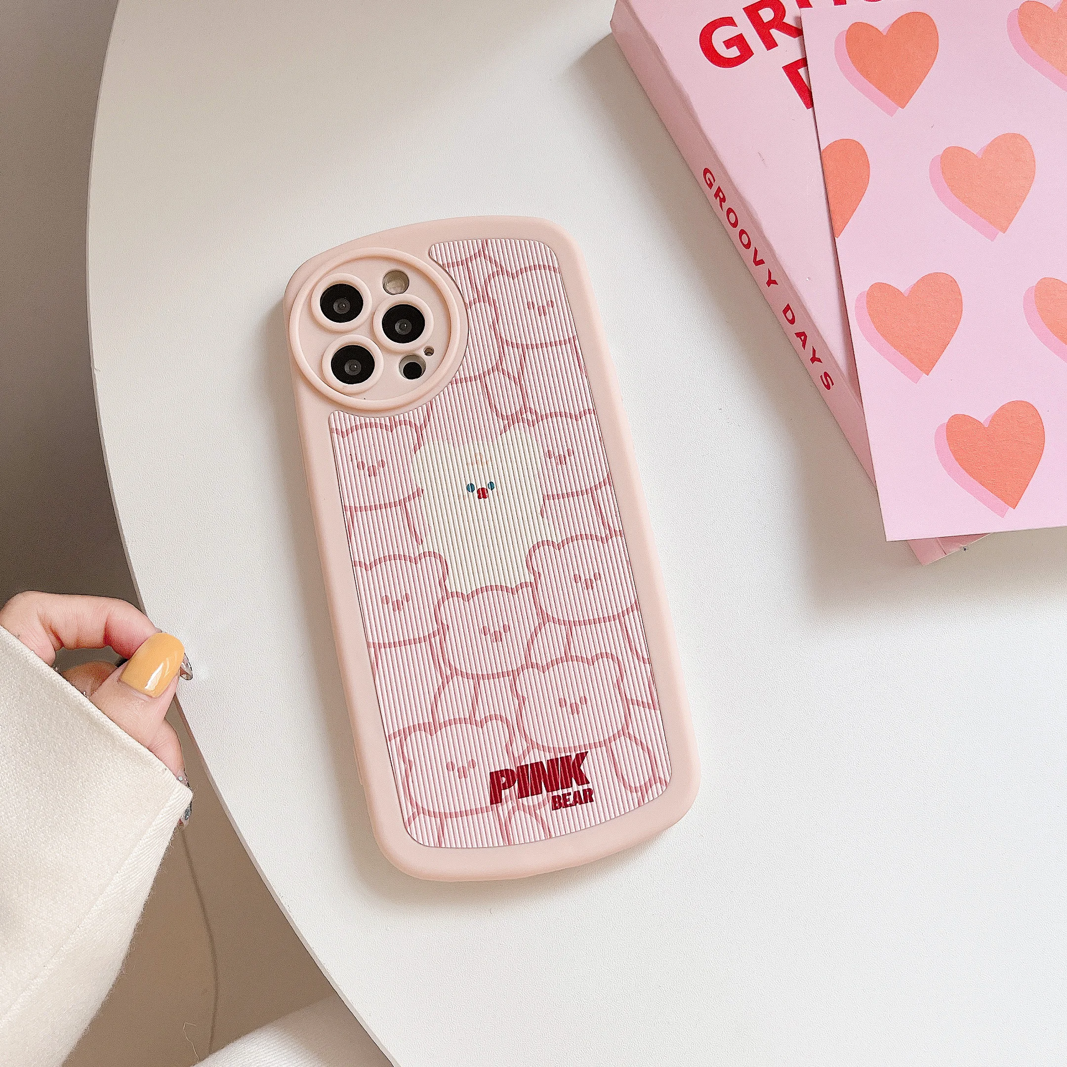 Pink Bear Soft Gel Silicone Shockproof Phone Case For IPhone 11 12 13 Pro X XR XS Max 7 8 Plus Cover |