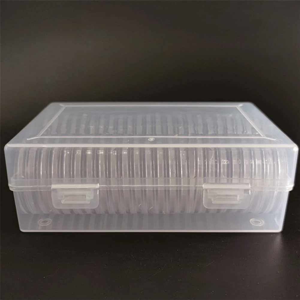 

Coin Storage Case Coin Capsules Storage Box Clear Plastic Coin Collection Cases Holder Protector Coin Capsules Storage Box