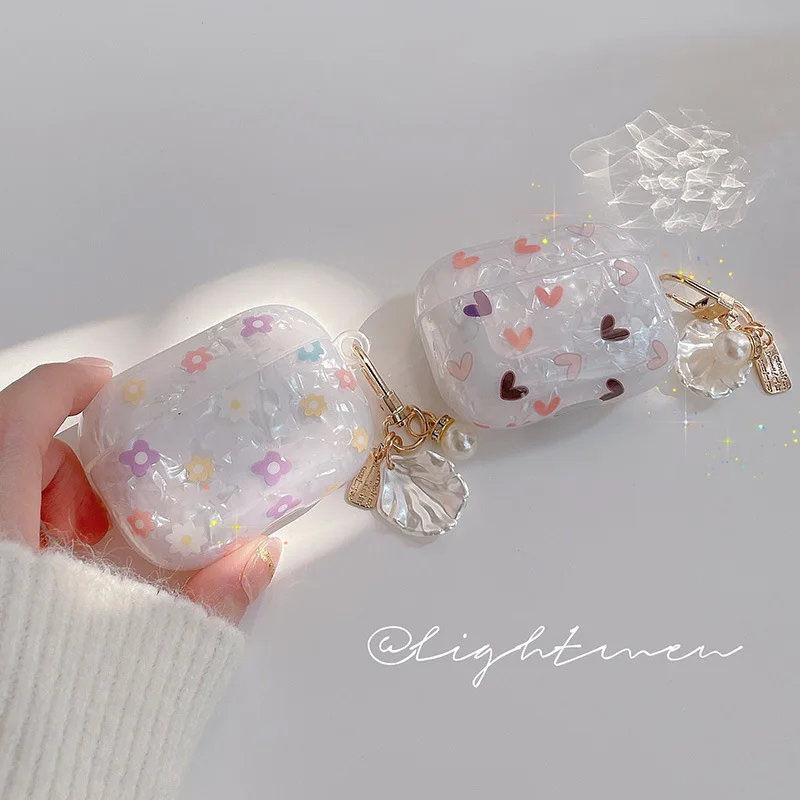 

Для Airpods 3 Чехол 2021/Airpods Pro/Airpods 1/2 Чехол, жесткий чехол с милым цветочным рисунком Love