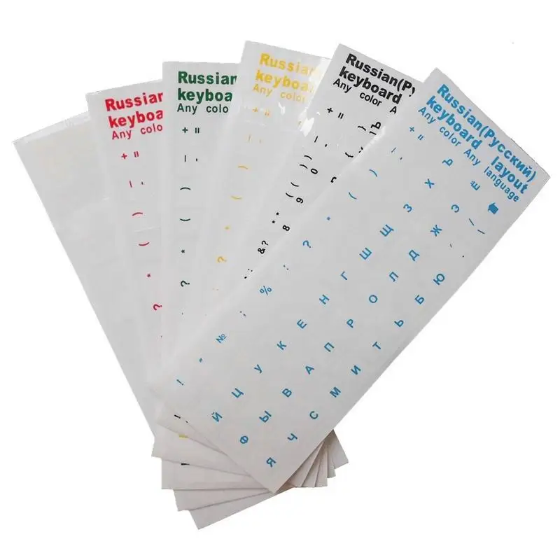 

Русские прозрачные наклейки, водонепроницаемая пленка с надписью на языке, чехол для клавиатуры с прозрачной яркостью для компьютера, ПК, ноутбука