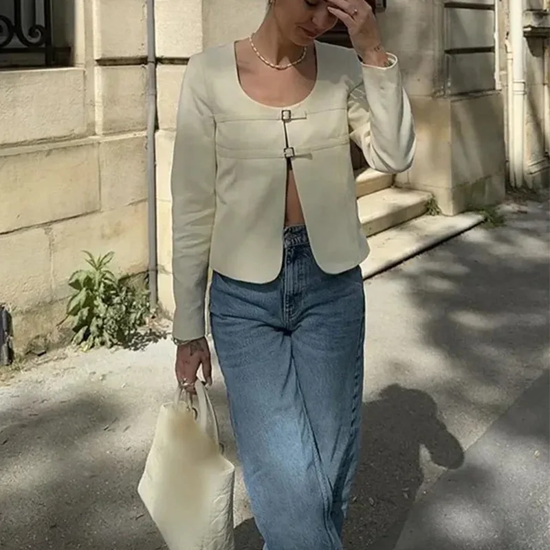 Модный шикарный светло-желтый тонкий женский пиджак осень-весна однотонный