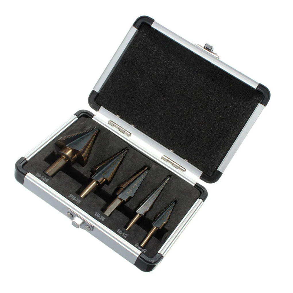 

5pcs High-speed Steel Drill Bits Hole Drilling Bits Replacement Drills For Metal Woodworking Drill Bit Set With Aluminum Case