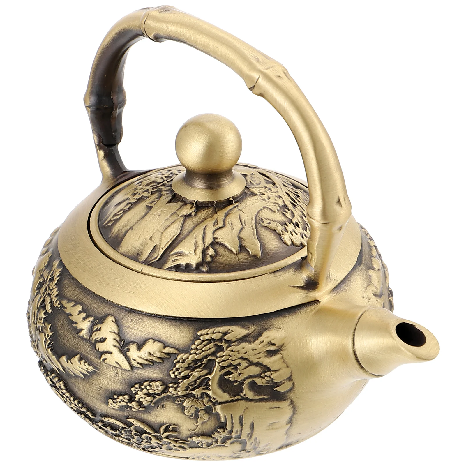 

Teapot Mini Kettle Retro Coffee Tea Copperpot Pretend Accessorieskitchen Miniatures Play Brass Vintagefigurine Turkish Cup