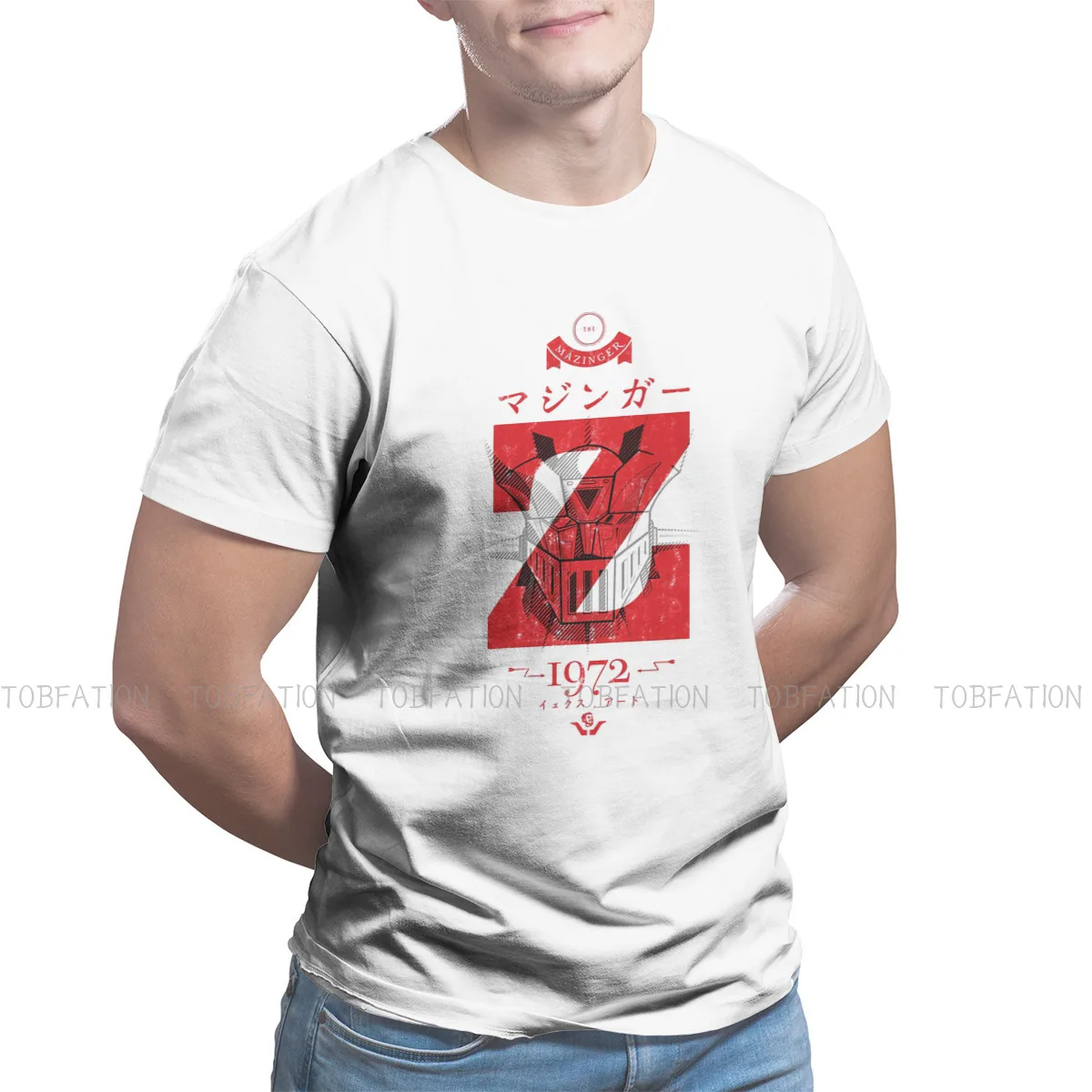 

Футболка мужская с НЛО-роботом, с принтом из аниме «Сила пять»