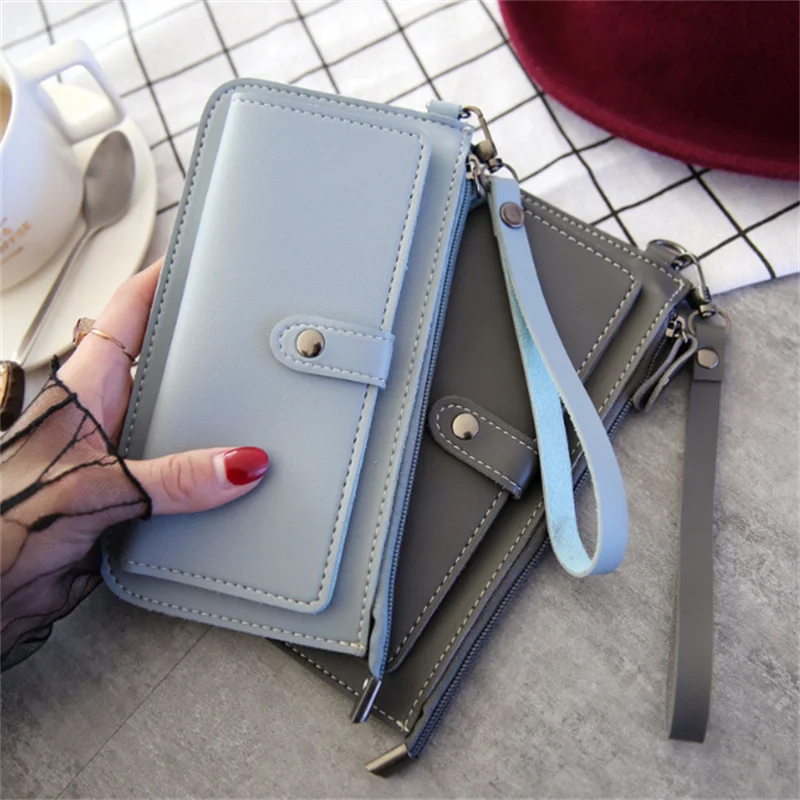 

2022 New Women's Wallet Multifunctional Fashion PU Leather Long Wallets Multi-card Position Clutch Buckle Zipper Student Wallet