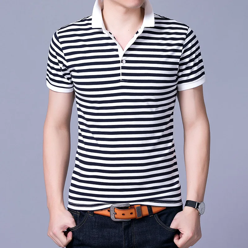 

2023 Brand New Summer Thin Men's T-shirt Short-sleeved T-shirt for Male Pure Cotton Lapel Tops Tshirt