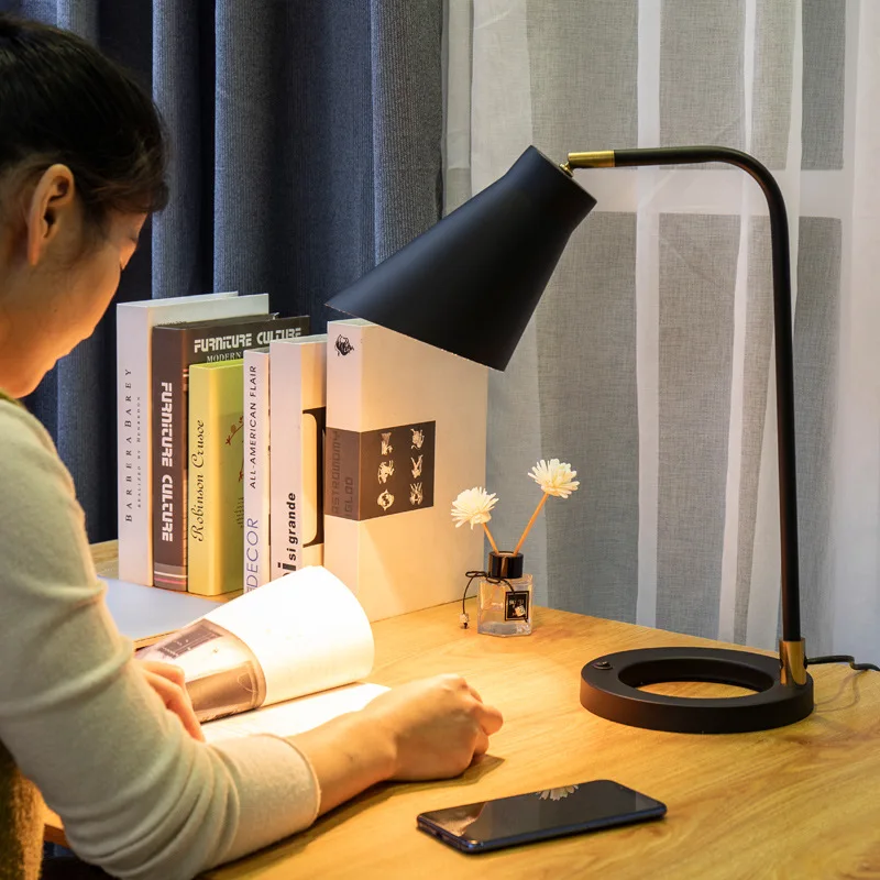 

Yaduo Hotel Table Lamp Eye Protection Oblique Mouth Art Work Reading Simple Modern Nordic Creative Bedroom Bedside Desk
