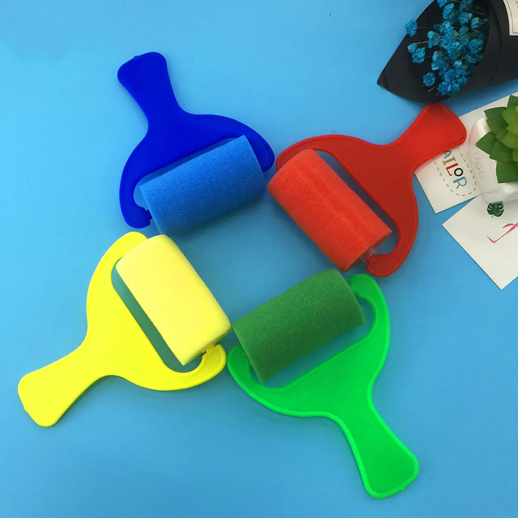 

4pcs Set Sponge roller Brush Paint Roller Kid Art Craft Painting Tool