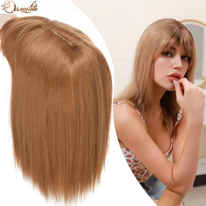 Шиньон из синтетических волос S-noilite, 10 дюймов, с челкой, прямые зажимы из высокотемпературного волокна для женщин