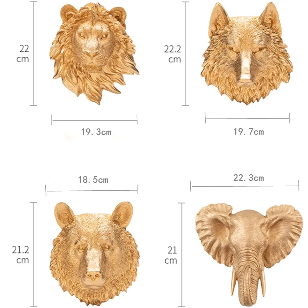 Маленькое золотое украшение на голову животного настенная подвеска Лев медведь