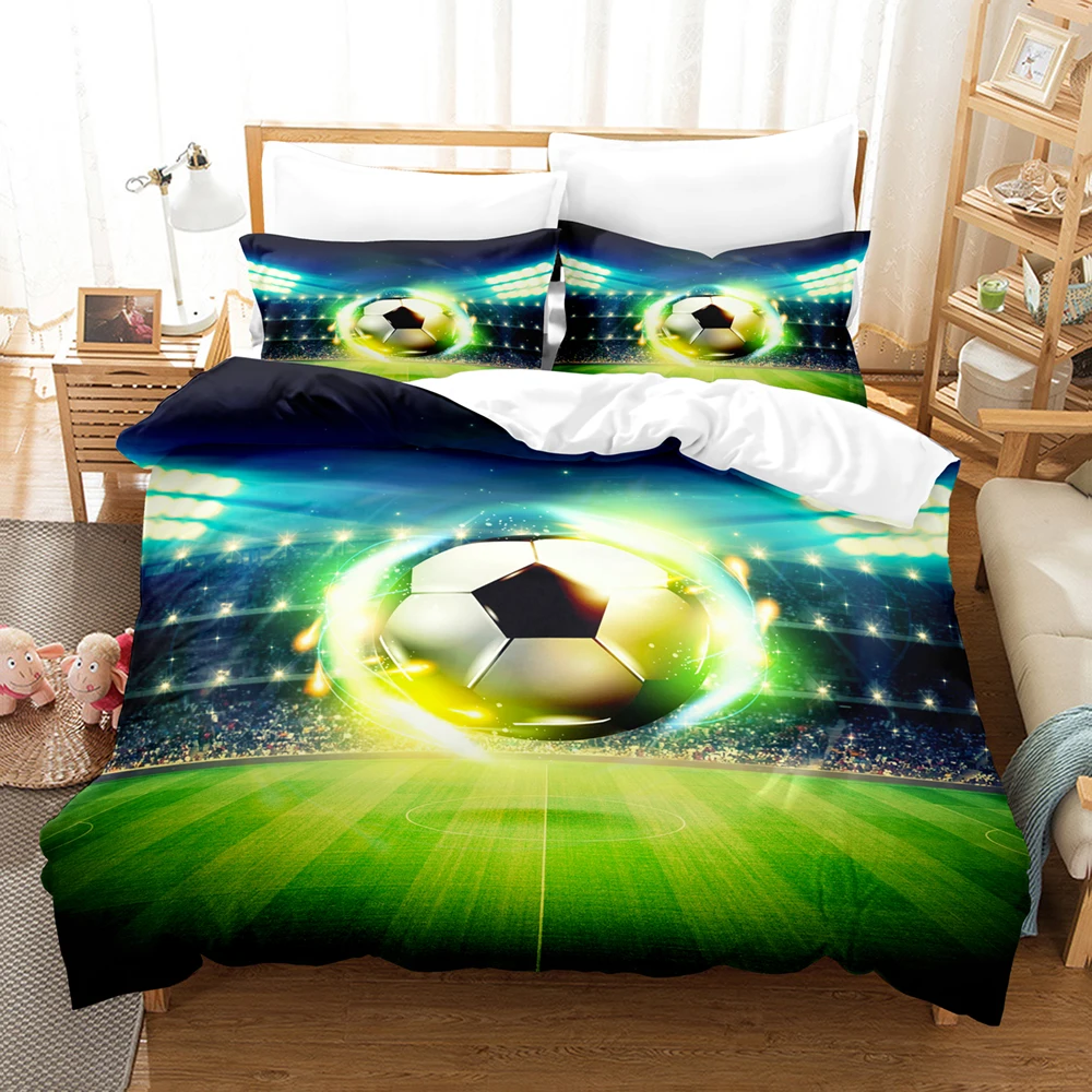 

New Football Bedding Set Single Twin Full Queen King Size Sports Enthusiasts Fans Bed Set Aldult Kid Bedroom Duvetcover Sets 003