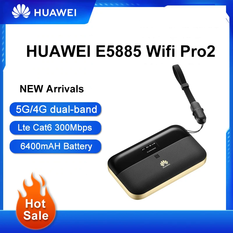 NEW Huawei E5885 Mobile WiFi Pro 2, E5885ls-93a-Portable 4G Lte WiFi Router Hotspot With RJ45 Wan Port, 4G LTE Cat6  300 Mbps