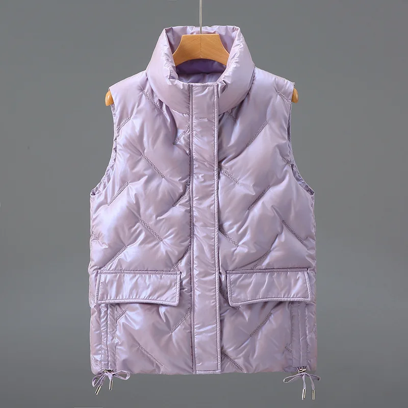 

New Women's Padded Jacket Vest Winter Clothes Sleeveless Jacket Cardigan Warmth Cheap Wholesale Free Shipping Korean Fashion