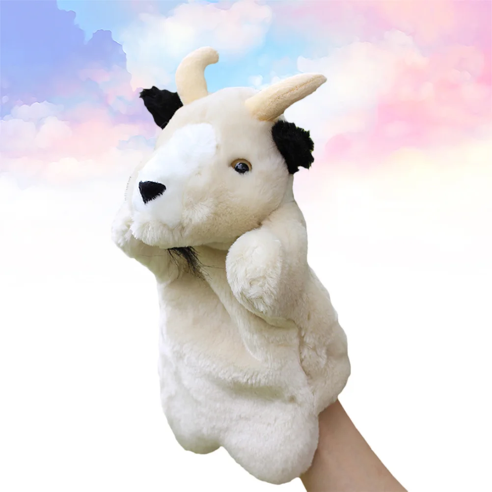 

1PC Plush Goat Puppet Animal Story Telling Prop Interactive Toy Role Play Accessory