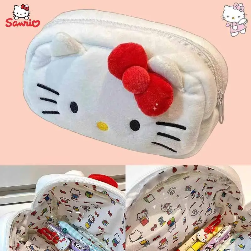 

Кавайный плюшевый карандаш Hello Kitty, фотография, Kirby Kuromi Cinnamoroll Melody, большая емкость, канцелярские принадлежности, Студенческая сумка для ручек, сумка для хранения для девочек