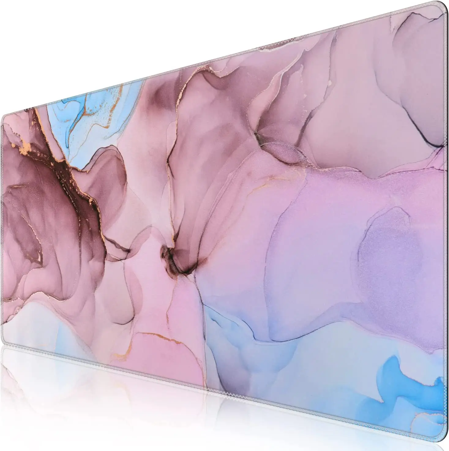 

Extended Mouse Pad 35.4x15.7 in Large 3mm Non-Slip Rubber Base Mousepad with Stitched Edges Waterproof Desk Pad-Smoky