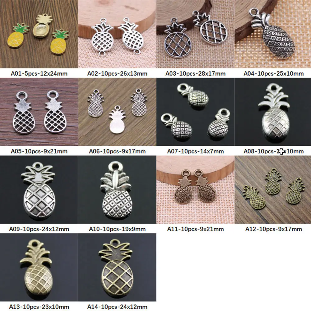 

New Arrival Pineapple Charms For Jewelry Making Gifts For Women