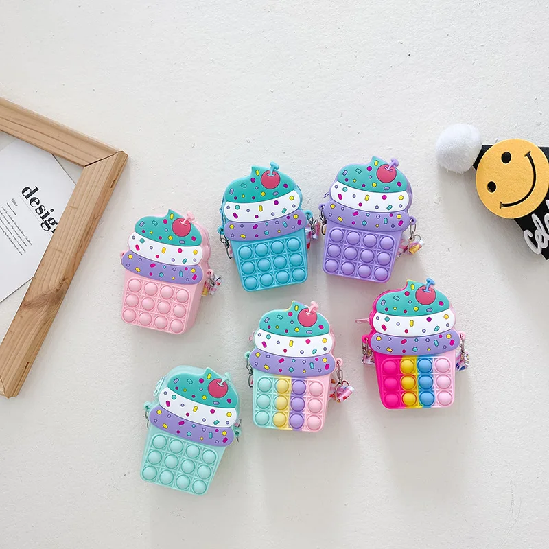 

Children's Silicone Candy Color Bag New Cute Ice Cream Coin Purse