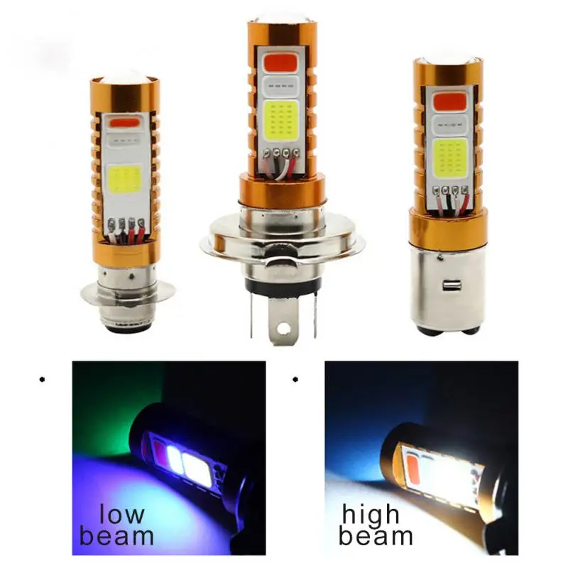 

High Bright Car LED Decoding 3 Color COB Fog Light H4 Motorcycle Lights H4H6 COB Conversion 3 Lights Motorcycle Accessories